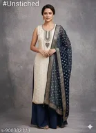 Silk Blend Embroidered Punjabi/All Over Suits for Women 