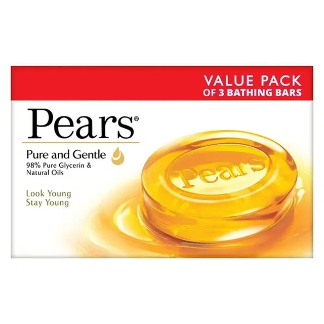 पेअर्स प्योर & जेंटल ग्लिसरीन & नेचुरल ऑयल्स साबुन - पैक Of 3 3X125 g