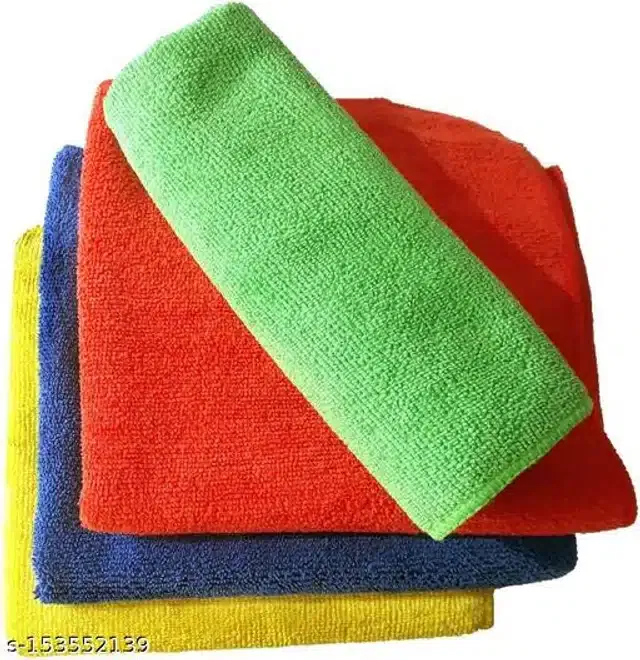Microfiber Bath Towel (Multicolor, 40x40 cm) (Pack of 4)