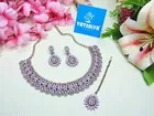 Mehandi Finish Classic Design Partywear Diamond Necklace Set for Women 