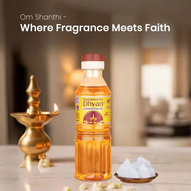 संपूर्ण ध्यान केम्फर फ्रेग्रेन्स (कपूर) पूजा ऑइल, 200 ml