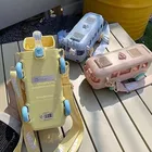 Plastic Bus Shape Sipper Bottle for Kids, Multicolor 