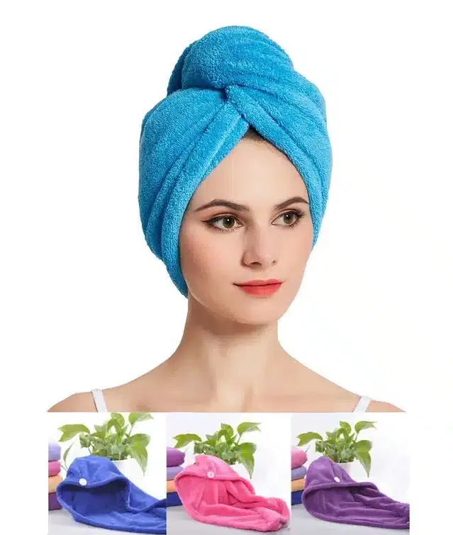 Microfiber 400 Gsm Women Hair Bath Towel (Pack of 1, Assorted)