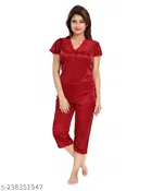 Satin Nightsuit Set for Women 
