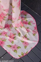 Georgette Printed Saree for Women, Pink 