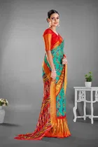 Moss Chiffon Printed Saree for Women 