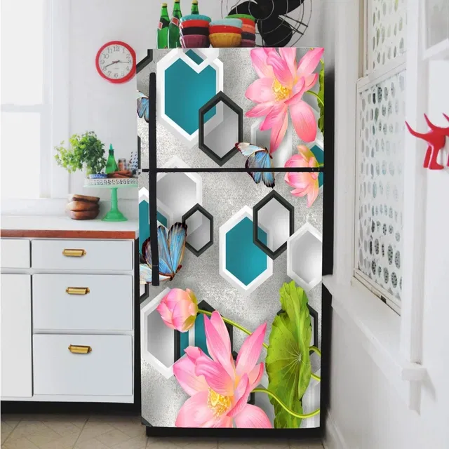 Vinyl Wallpaper Sticker for Fridge Door (Multicolor, 60x160 cm)