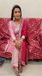 Designer Kurti Set with Mirror Work and Maroon Dupatta for Wedding & Party Wear for Women 