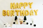 Happy Birthday Letters Foil Balloons for Party Decoration (Multicolor, 16 inches) (Set of 1)
