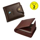 Leather Wallet for Men, Pack of 2 (Dark Brown & Brown)
