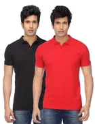 Polo Solid Cotton Blend T-shirts for Men, Pack of 4 