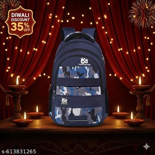 Polyester Backpack for Men & Women, Blue