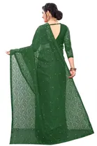 Net Solid Saree for Women 