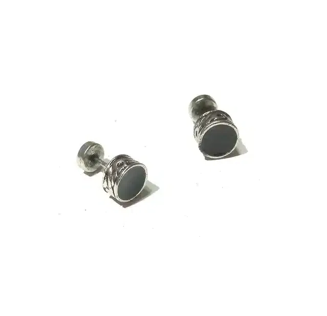 Metal Earrings for Men (Silver, Set of 1)