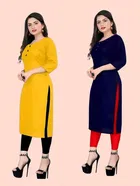 Crepe Solid Kurtis for Women 
