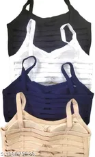 Cotton Blend Solid Bras for Women, Assorted, Pack of 4 