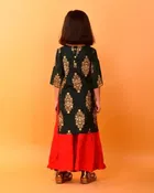 Rayon Printed Kurti with Sharara Set for Girls 