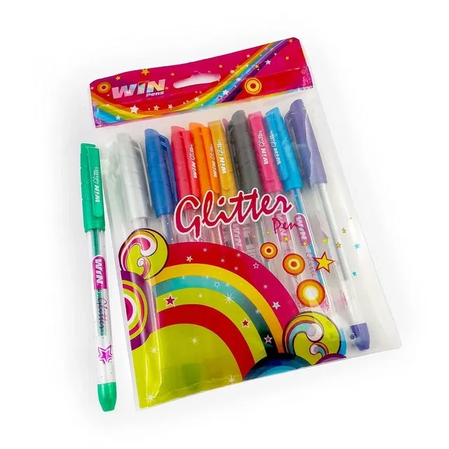 Win Glitter Multicolour Sparkle Gel Ink Pens (Pack of 10)