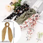 Polyester Printed Scrunchies for Women, Multicolor, Pack of 10