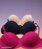 Cotton Solid Bra for Women & Girls, Multicolour, Pack of 3 
