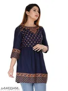 Rayon Solid Kurti for Women 