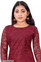 Net Kurti for Women,  Maroon  