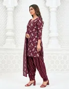 Floral Crepe Punjabi Suit Material for Women 