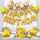 2nd Happy Birthday Balloon Decoration Kit ,Golden ,Set Of 1