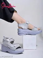 Shoetopia Grey Wedge Sandals Size IND-7
