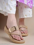 Shoetopia Solid Sandals Beige Size 8