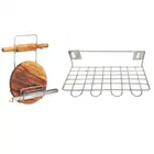 Stainless Steel Chakla Belan Stand & Utensil Holder 