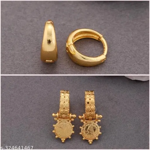 Gold Plated Earring/Stud/Bali Combo For Women'S/Girls