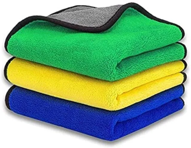 Microfiber Cleaning Cloth for Car (Multicolor, 30x40 cm) (Pack of 3)