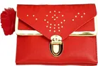 Women's Party wear/ Casual Hand wallet clutch Red Style 7 ,One Size