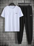 Full length track suit for men (White, L)