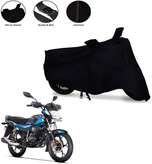 Waterproof & UV Protection Polyester Full Body Cover for Bajaj Platina 110 H-Gear BS6 Bike (Black)