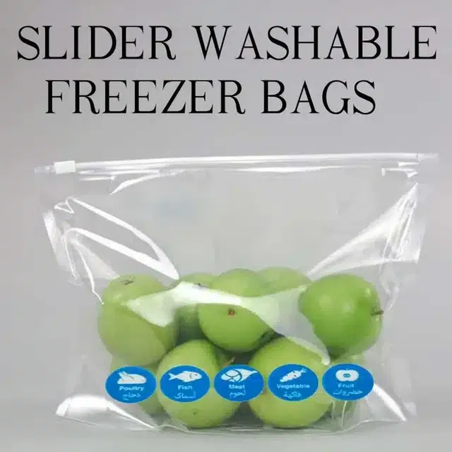 Ziplock Food Storage Pouch for Fridge (Pack of 20, 9x10 Inches) (Multicolor)