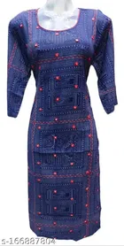 Cotton Blend Printed Kurti for Women 