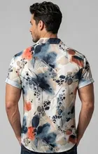 Geometric Print Cotton Shirt for Men 