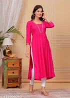 Viscose Rayon Kurti for Women, Pink 