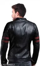 Synthetic Leather Full Sleeves Solid Jacket for Men 