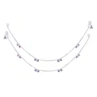 Brass Rhodium Plated Anklet Set (Silver, Set of 1)