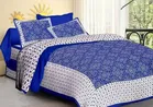 Sanganeri Jaipuri Traditional Printed Double Bed Sheet with 2 Pillow Covers 