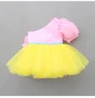 Net Solid Frock for Girls 