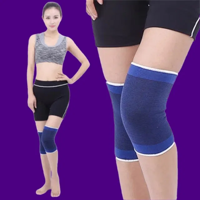 Polyester Solid Knee Sleeves for Women (Blue, Set of 1)