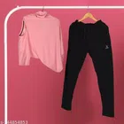 Acrylic Tracksuit for Men (Pink & Black, M)