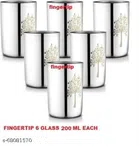 Stainless Steel Glass (Silver, 300 ml) (Pack of 6)