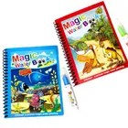 Magical Water Pen with Colorful Reusable Quick Dry Book for Kids (Set of 2, A5)