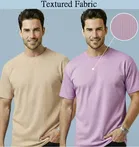 Polyester Round Neck T-shirt for Men, Multicolour, Pack of 2 