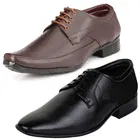 2 Pcs Formal Shoes with 2 Pcs Ankle Length Socks for Men 